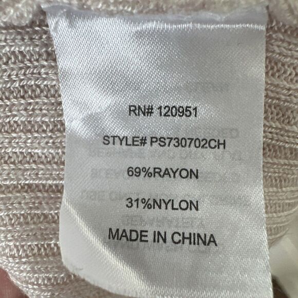 Sleeveless Long Cardigan Vest Duster Women’s Medium Beige Boho Cowboy Coastal - Picture 9 of 10